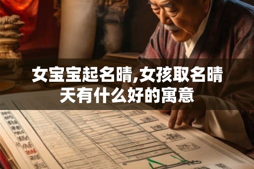 女宝宝起名晴,女孩取名晴天有什么好的寓意