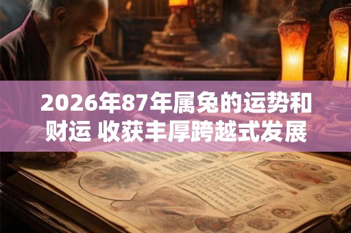 2026年87年属兔的运势和财运 收获丰厚跨越式发展
