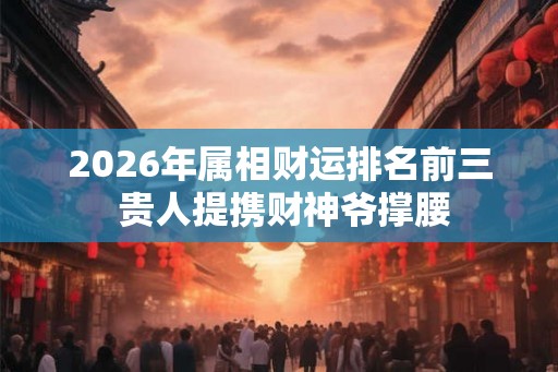 2026年属相财运排名前三 贵人提携财神爷撑腰