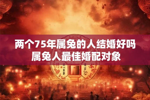 两个75年属兔的人结婚好吗 属兔人最佳婚配对象