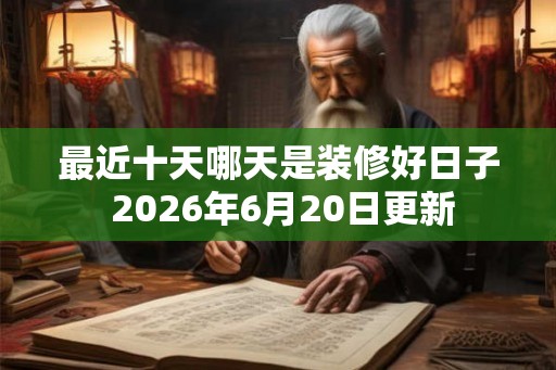 最近十天哪天是装修好日子 2026年6月20日更新 最近十天哪天是装修好日子 2026年6月20日更新