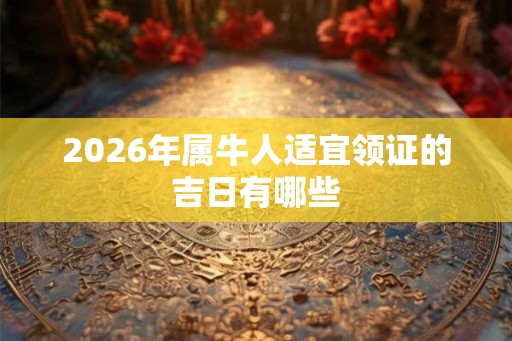 2026年属牛人适宜领证的吉日有哪些 2026年属牛人适宜领证的吉日有哪些