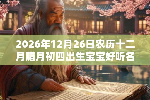 2026年12月26日农历十二月腊月初四出生宝宝好听名字