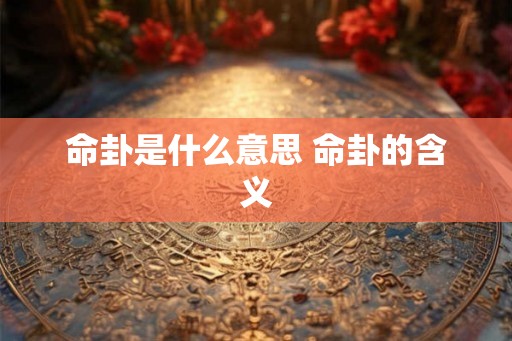 命卦是什么意思 命卦的含义