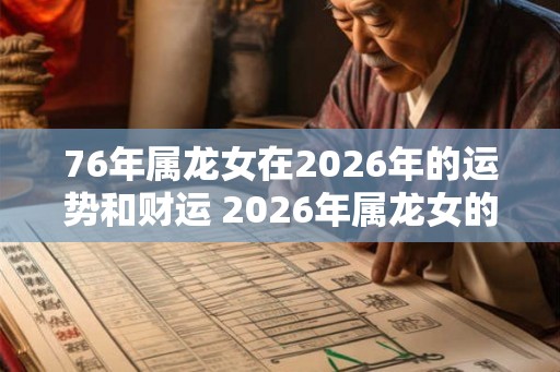 76年属龙女在2026年的运势和财运 2026年属龙女的运势和财运如何