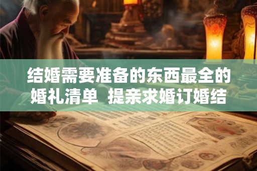 结婚需要准备的东西最全的婚礼清单  提亲求婚订婚结婚的顺序