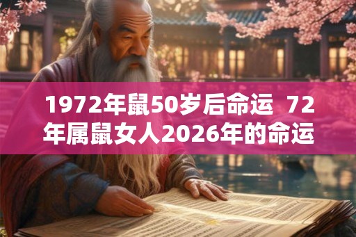 1972年鼠50岁后命运  72年属鼠女人2026年的命运