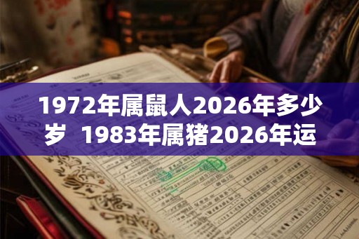 1972年属鼠人2026年多少岁  1983年属猪2026年运势