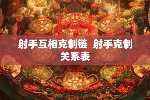 射手互相克制链  射手克制关系表