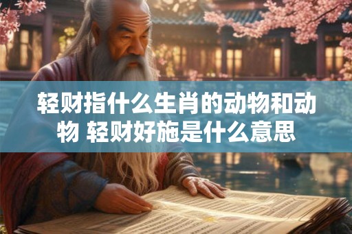 轻财指什么生肖的动物和动物 轻财好施是什么意思 轻财指什么生肖的动物和动物 轻财好施是什么意思