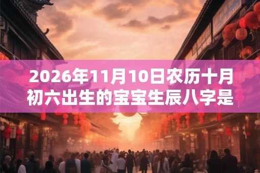 2026年11月10日农历十月初六出生的宝宝生辰八字是什么