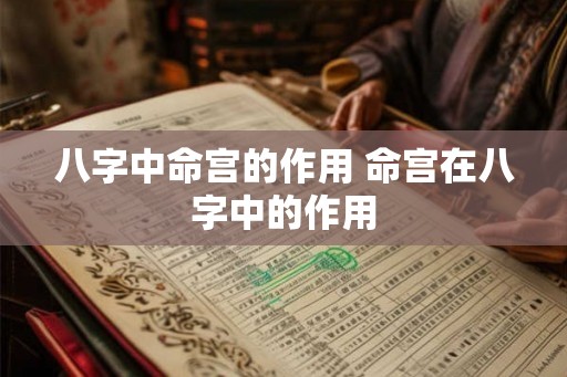 八字中命宫的作用 命宫在八字中的作用 八字中命宫的作用 命宫在八字中的作用