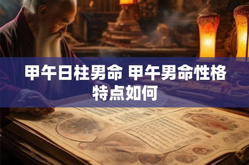 甲午日柱男命 甲午男命性格特点如何