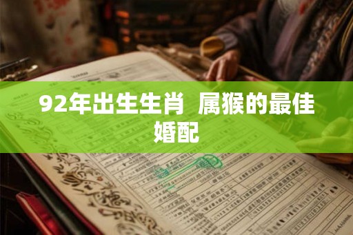 92年出生生肖  属猴的最佳婚配
