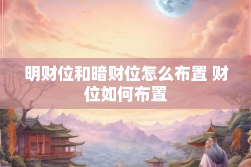 明财位和暗财位怎么布置 财位如何布置