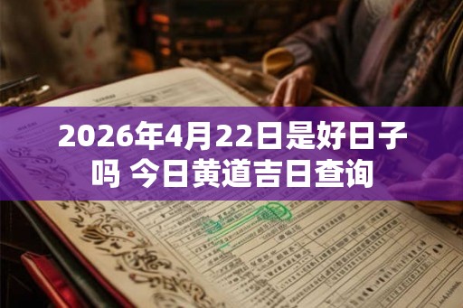 2026年4月22日是好日子吗 今日黄道吉日查询