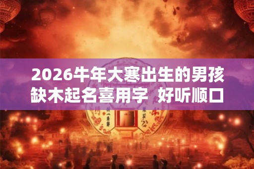 2026牛年大寒出生的男孩缺木起名喜用字  好听顺口的名字