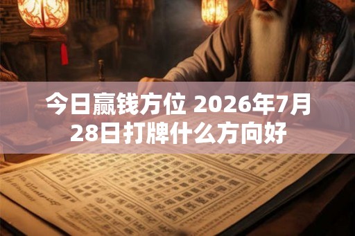 今日赢钱方位 2026年7月28日打牌什么方向好