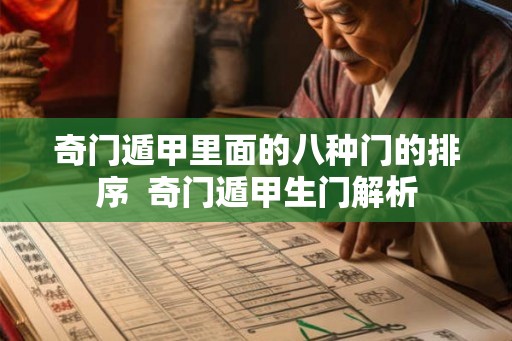 奇门遁甲里面的八种门的排序  奇门遁甲生门解析