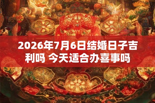 2026年7月6日结婚日子吉利吗 今天适合办喜事吗