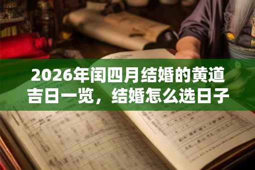 2026年闰四月结婚的黄道吉日一览，结婚怎么选日子？