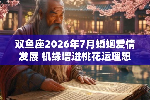 双鱼座2026年7月婚姻爱情发展 机缘增进桃花运理想