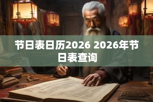 节日表日历2026 2026年节日表查询
