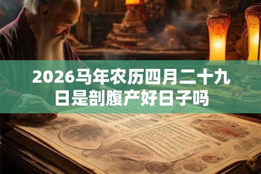 2026马年农历四月二十九日是剖腹产好日子吗