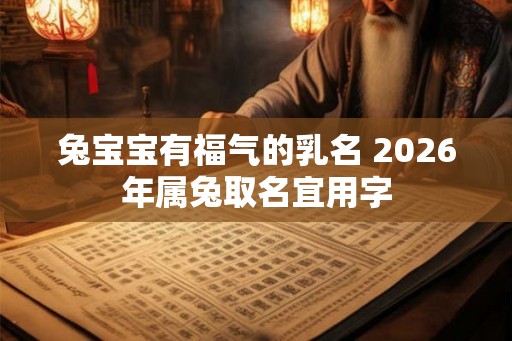 兔宝宝有福气的乳名 2026年属兔取名宜用字