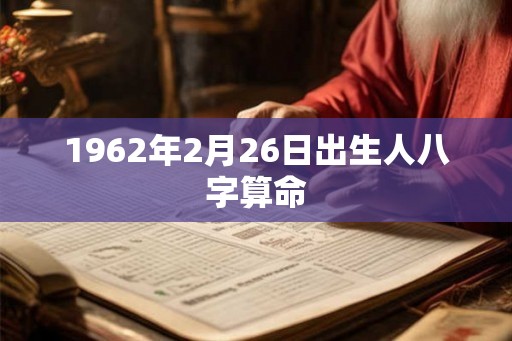 1962年2月26日出生人八字算命 1962年2月26日出生人八字算命