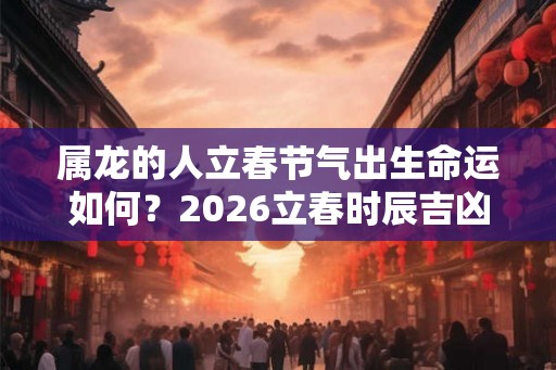 属龙的人立春节气出生命运如何？2026立春时辰吉凶