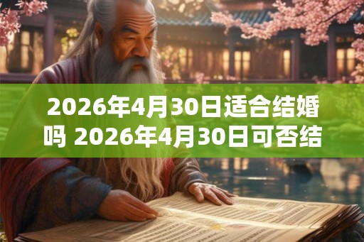 2026年4月30日适合结婚吗 2026年4月30日可否结婚