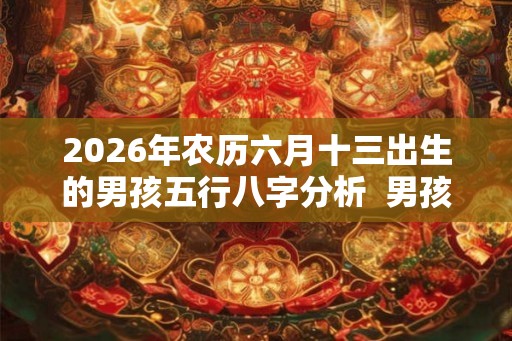 2026年农历六月十三出生的男孩五行八字分析  男孩名字分享