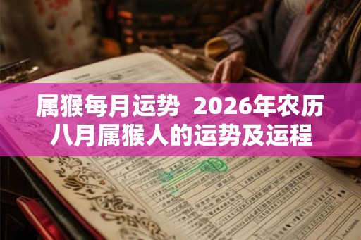 属猴每月运势  2026年农历八月属猴人的运势及运程