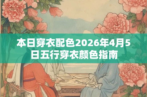 本日穿衣配色2026年4月5日五行穿衣颜色指南