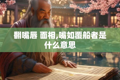 翻嘴唇 面相,嘴如覆船者是什么意思