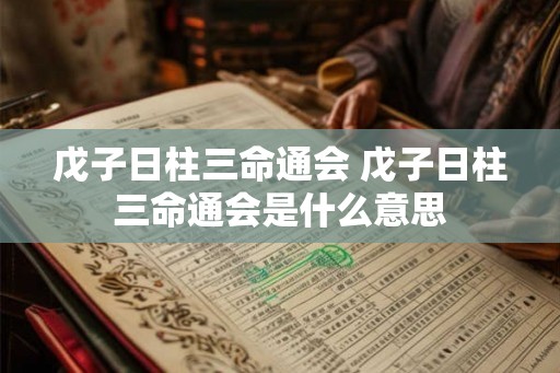 戊子日柱三命通会 戊子日柱三命通会是什么意思