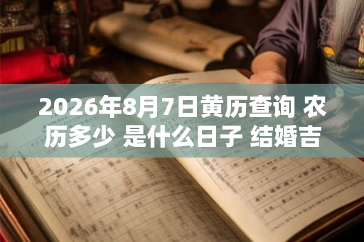 2026年8月7日黄历查询 农历多少 是什么日子 结婚吉时