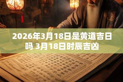 2026年3月18日是黄道吉日吗 3月18日时辰吉凶