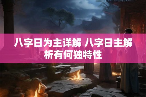 八字日为主详解 八字日主解析有何独特性
