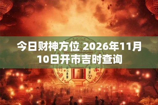 今日财神方位 2026年11月10日开市吉时查询 今日财神方位 2026年11月10日开市吉时查询