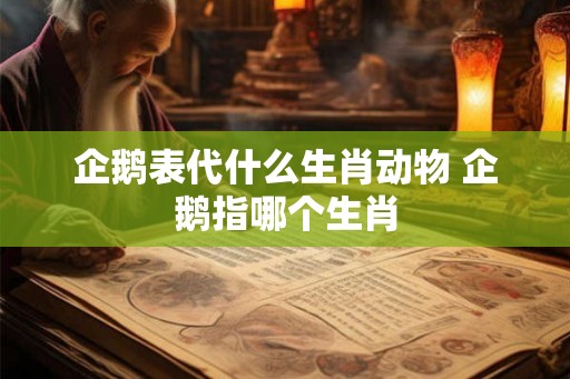 企鹅表代什么生肖动物 企鹅指哪个生肖
