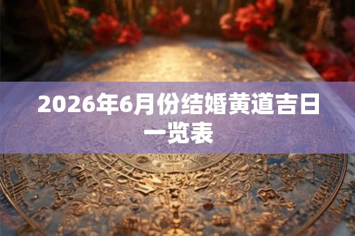 2026年6月份结婚黄道吉日一览表