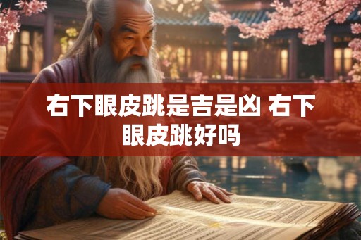 右下眼皮跳是吉是凶 右下眼皮跳好吗