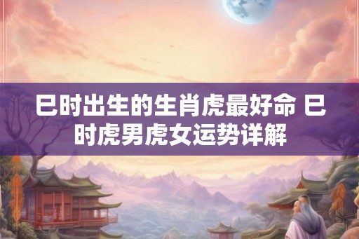 巳时出生的生肖虎最好命 巳时虎男虎女运势详解