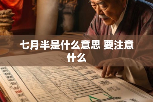 七月半是什么意思 要注意什么