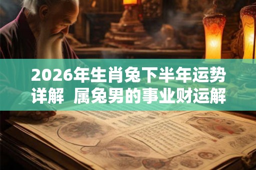 2026年生肖兔下半年运势详解 属兔男的事业财运解析 2026年生肖兔下半年运势详解 属兔男的事业财运解析
