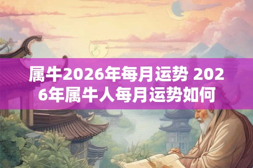 属牛2026年每月运势 2026年属牛人每月运势如何 属牛2026年每月运势 2026年属牛人每月运势如何