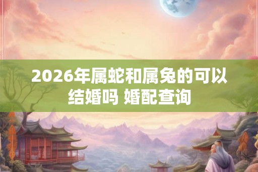 2026年属蛇和属兔的可以结婚吗 婚配查询