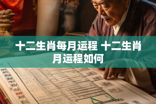 十二生肖每月运程 十二生肖月运程如何